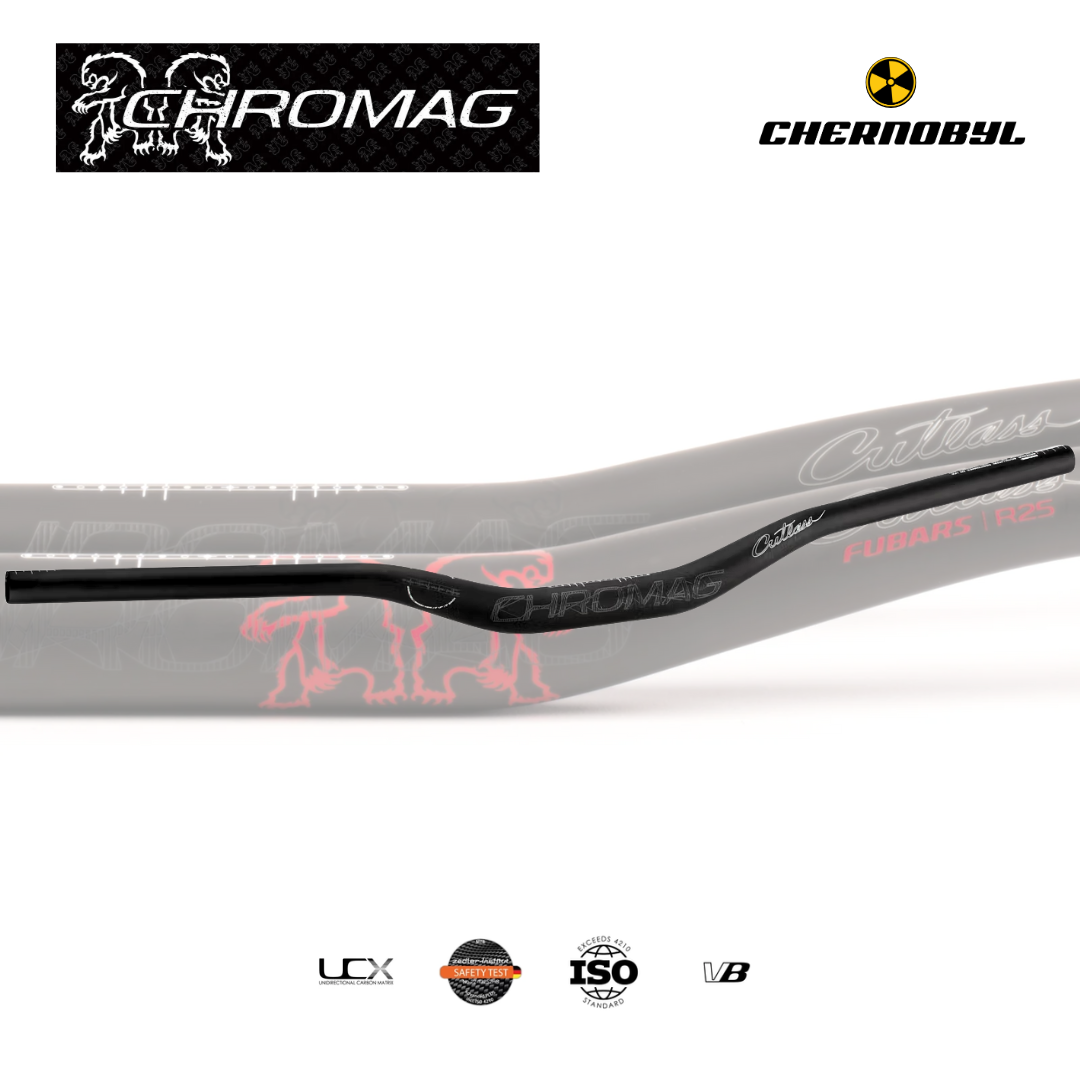 CHROMAG Fubars Cutlass 31.8 35mm Rise, Black/Grey - Manillar de Carbono