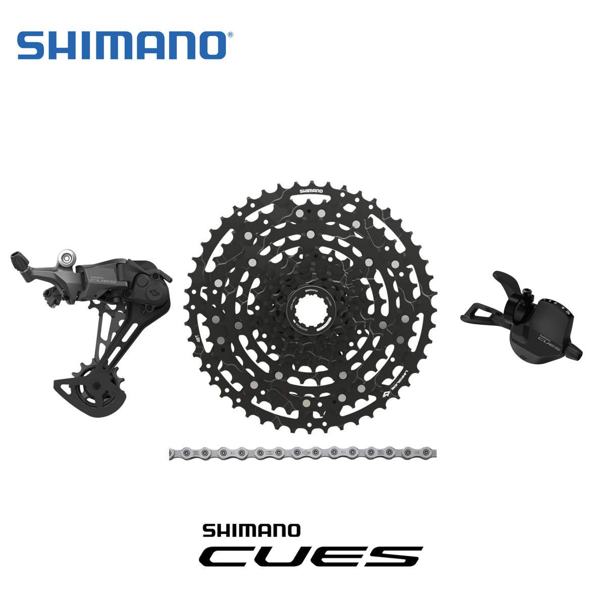 SHIMANO Grupo Cues U6000, 1x10 Velocidades, 11-48T - Kit de Transmisión