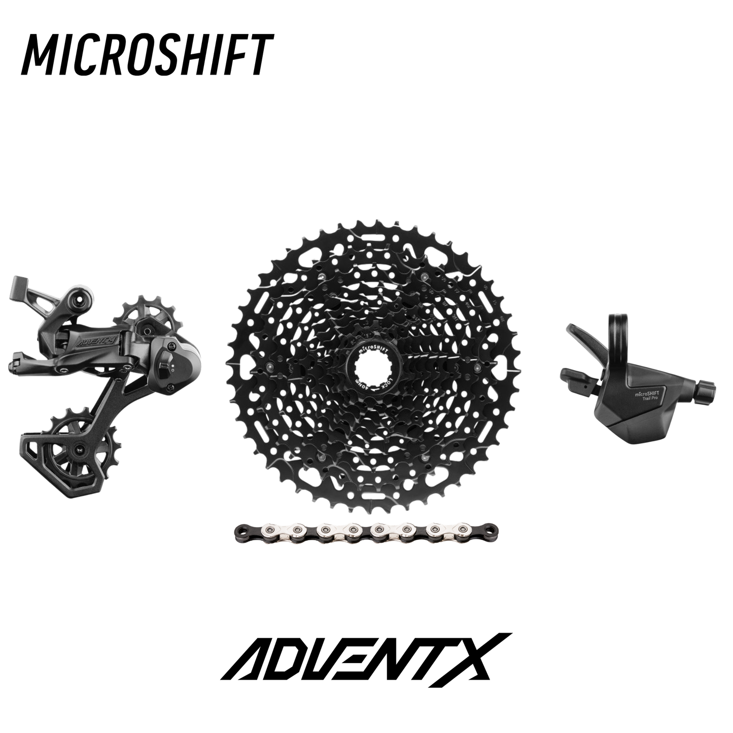 MICROSHIFT Grupo Advent X, 1x10 Velocidades, 11-48T - Kit de Transmisión (OEM)