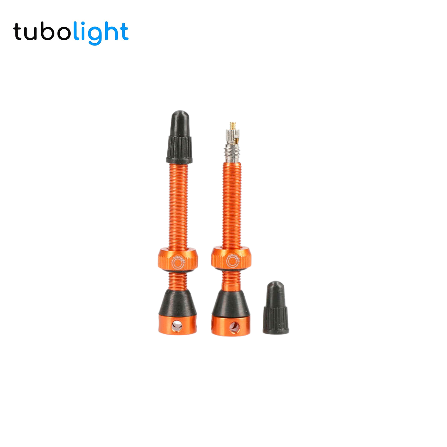 TUBOLIGHT Presta FV 50mm, Orange, Aluminio - Válvulas Tubeless