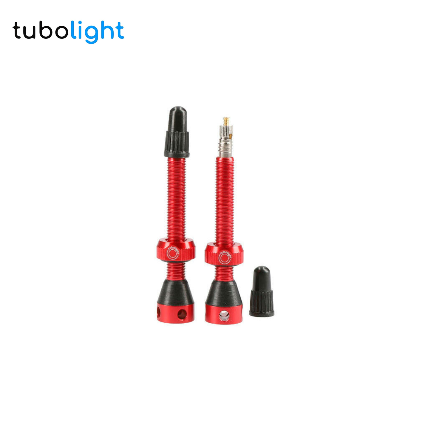 TUBOLIGHT Presta FV 50mm, Red, Aluminio - Válvulas Tubeless