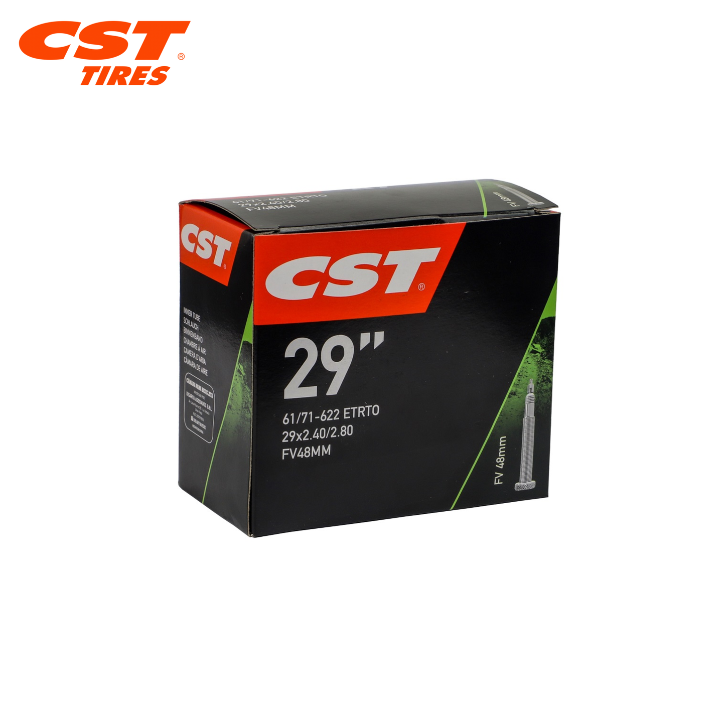 CST MTB 29" 2.25/2.80 Válvula Presta FV 48mm, Removible - Cámara de Aire