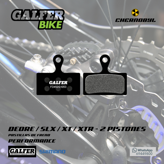 GALFER Performance para Deore/SLX/XT/XTR - 2 pistones (Shimano) - Pastillas de Freno