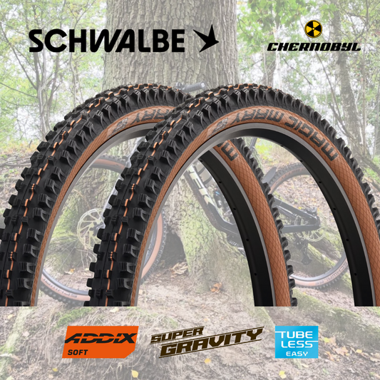 (Set de cubiertas) SCHWALBE Magic Mary EVO ADDIX Soft SuperGravity TLE Bronze Skin