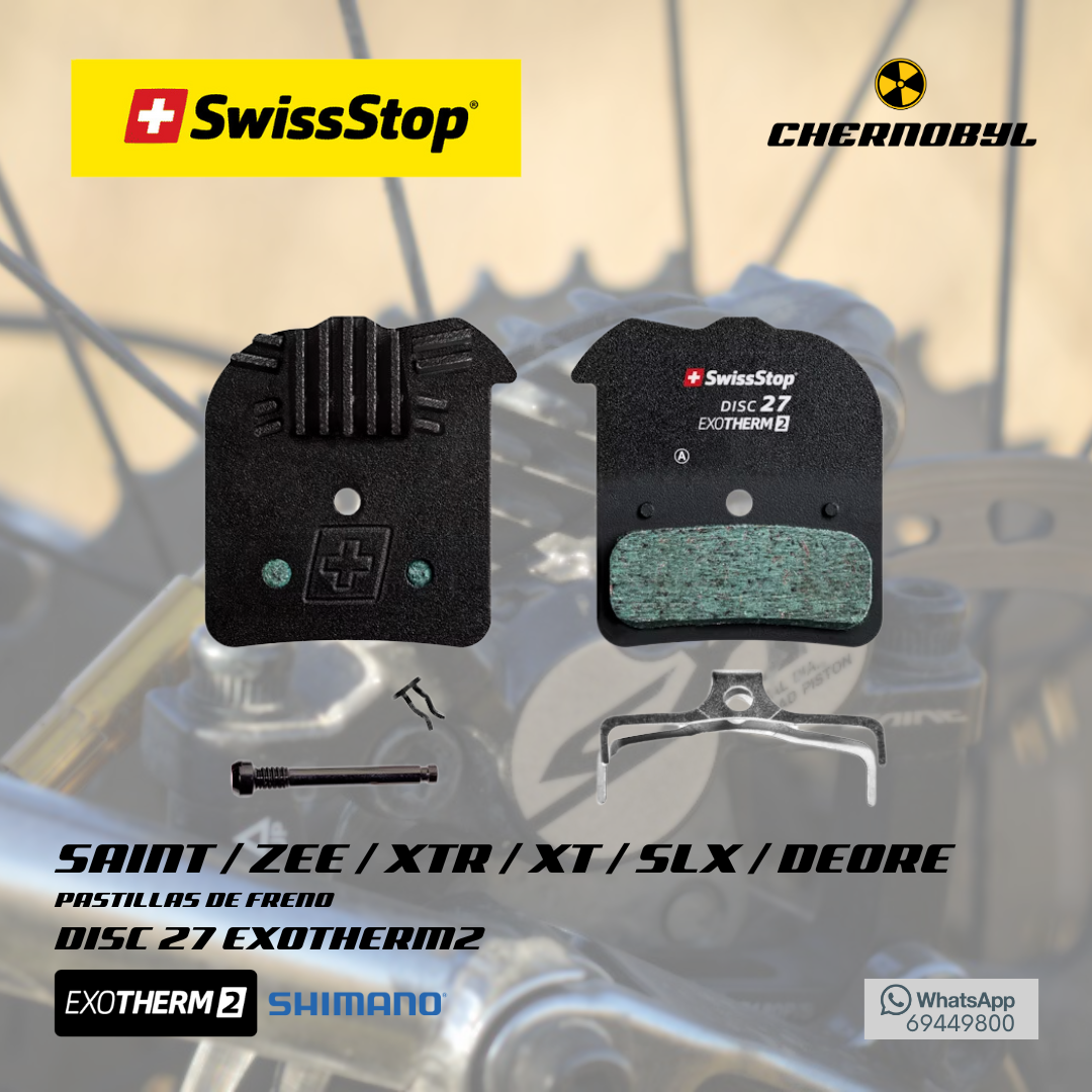 SWISSSTOP Disc 27 EXOTherm2 para Saint/Zee/XT/SLX/Deore (Shimano) - Pastillas de Freno