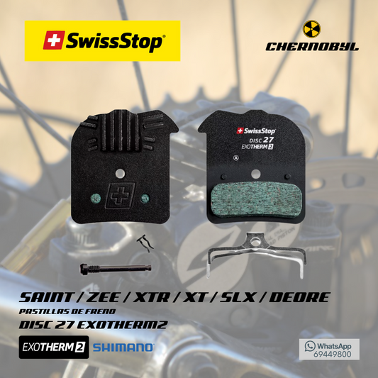 SWISSSTOP Disc 27 EXOTherm2 para Saint/Zee/XT/SLX/Deore (Shimano) - Pastillas de Freno