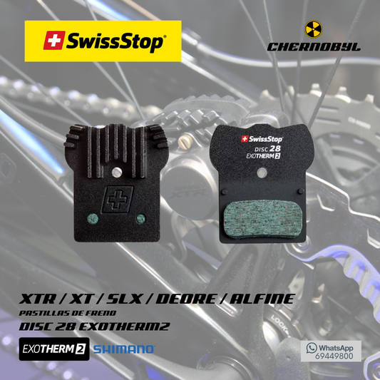 SWISSSTOP Disc 28 EXOTherm2 para XTR/XT/SLX/Deore/Alfine (Shimano) - Pastillas de Freno