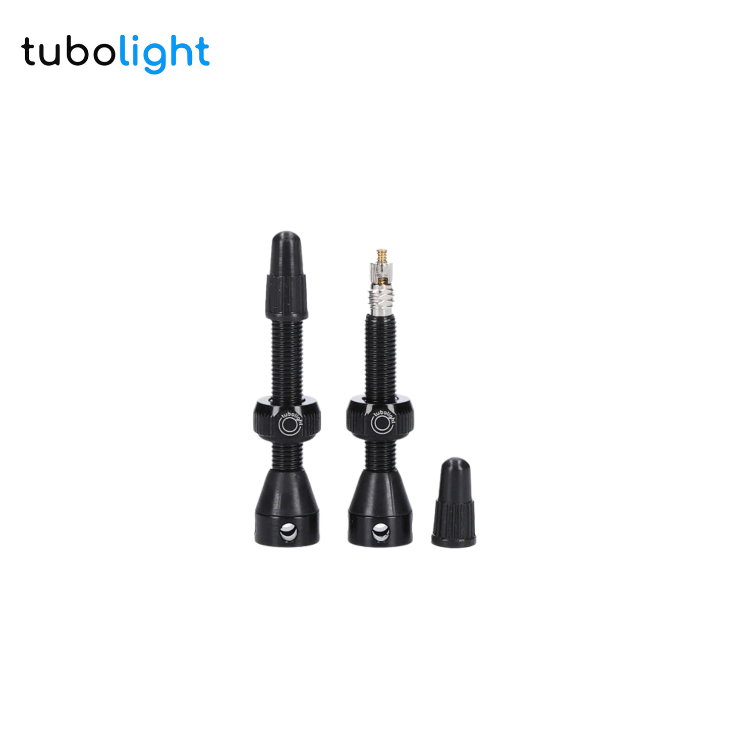 TUBOLIGHT Presta FV 40mm, Black, Acero - Válvulas Tubeless