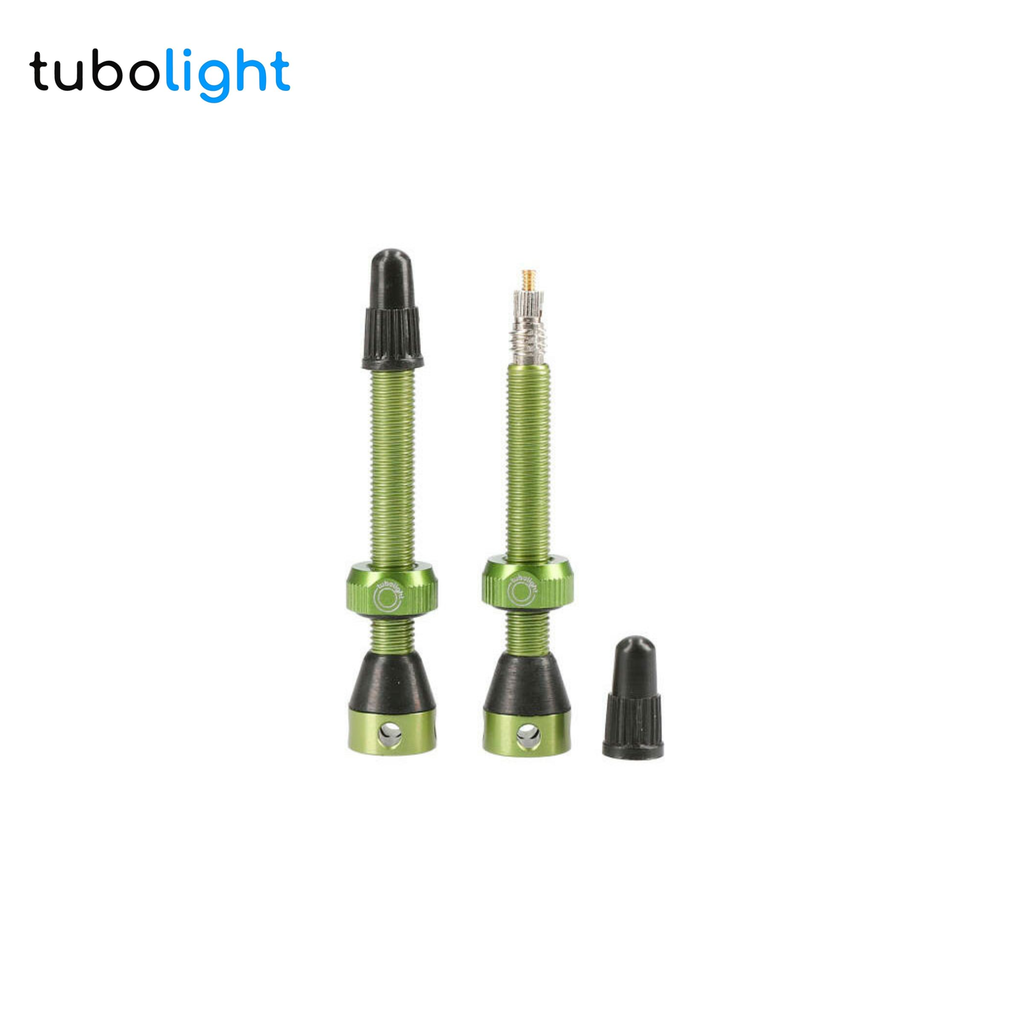 TUBOLIGHT Presta FV 50mm, Green, Aluminio - Válvulas Tubeless