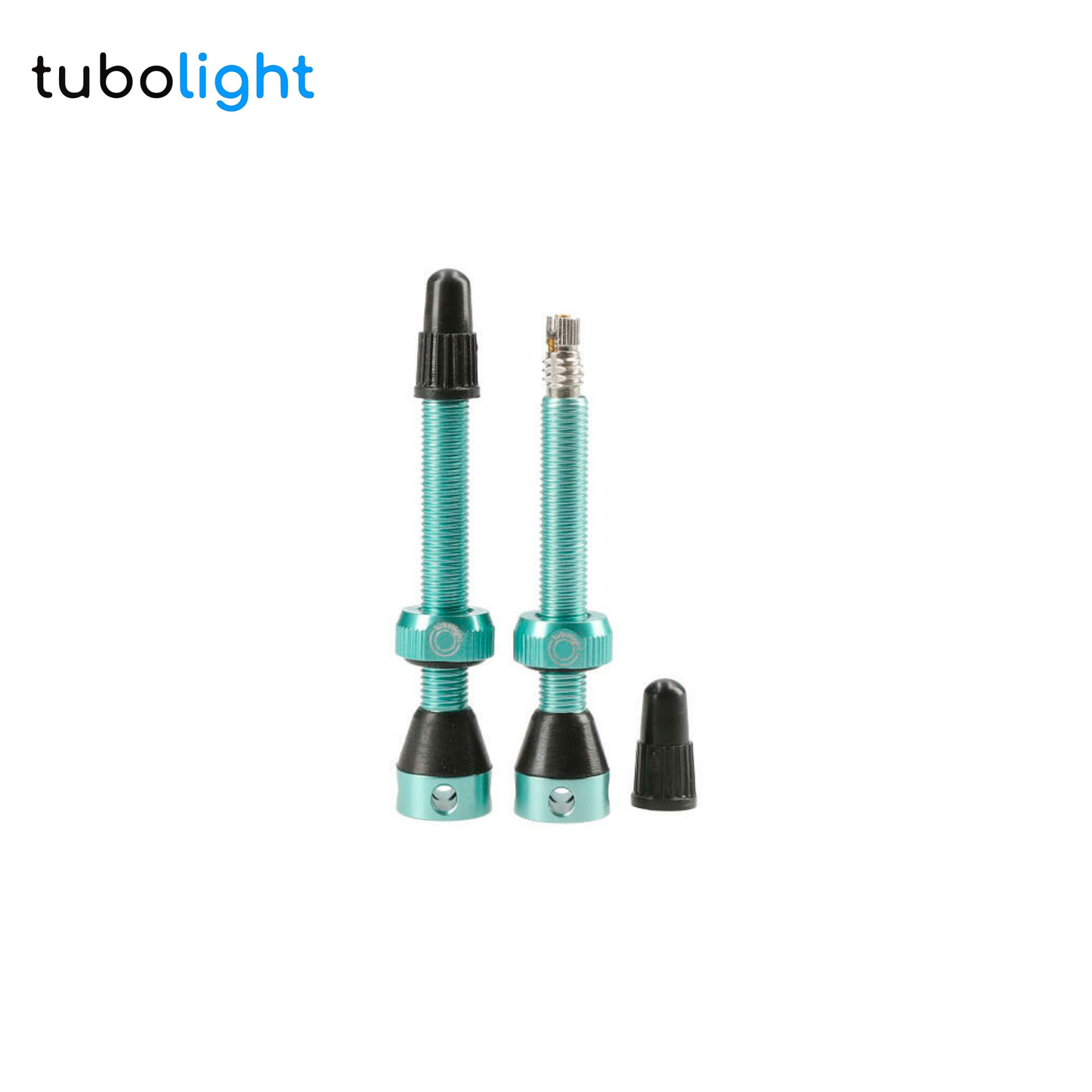 TUBOLIGHT Presta FV 50mm, Turquoise, Aluminio - Válvulas Tubeless