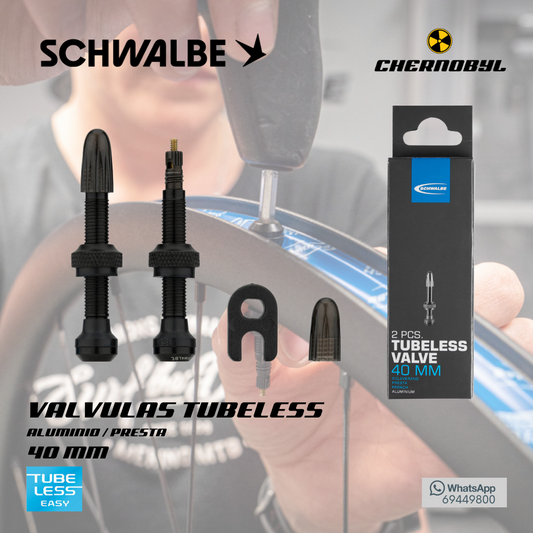 SCHWALBE Valvulas Presta Tubeless 40mm, Aluminio